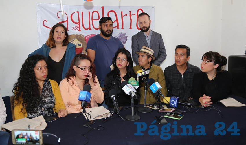 Rueda de prensa de manifestantes detenidos (Foto: Eddylberto Lu&eacute;vano Santill&aacute;n)
