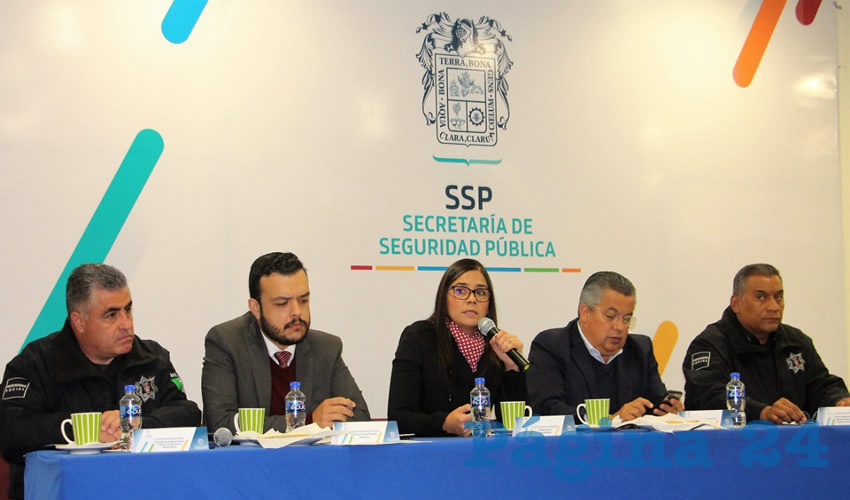 Rueda de prensa de corporaciones de Seguridad P&uacute;blica (Foto: Eddylberto Lu&eacute;vano Santill&aacute;n)