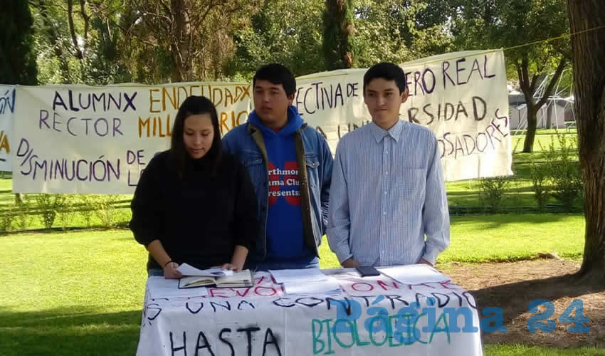 Se manifestaron alumnos de la Universidad Aut&oacute;noma de Aguascalientes