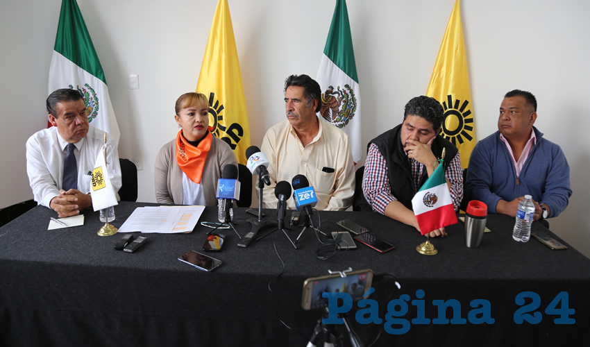 Conferencia de prensa del Partido de la Revolución Democrática (PRD) en Aguascalientes