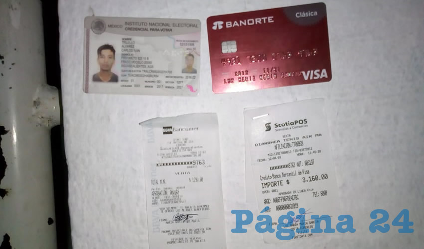 La tarjeta y la credencial que utilizaba Alan Diego “N” “N”