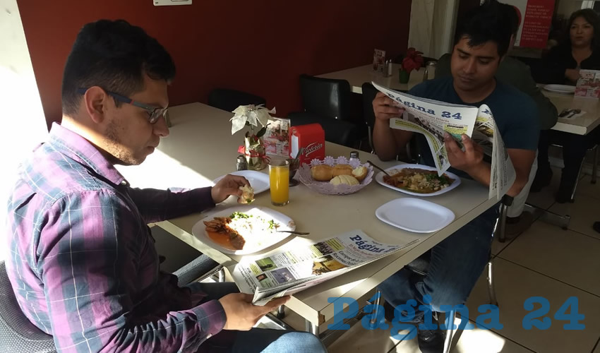 En el restaurante Mitla desayunaron Eduardo Garc&iacute;a y Enrique Gonz&aacute;lez