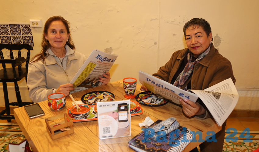 En Mercadito Gastron&oacute;mico Col&oacute;n compartieron el pan y la sal Cecilia Ruiz Esparza y Mar&iacute;a Guadalupe Vel&aacute;zquez Sol&iacute;s