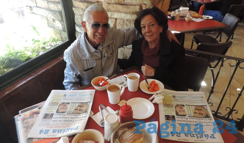 Arturo Medina Robledo y Carolina Huerta L&oacute;pez desayunaron en el restaurante Las Antorchas