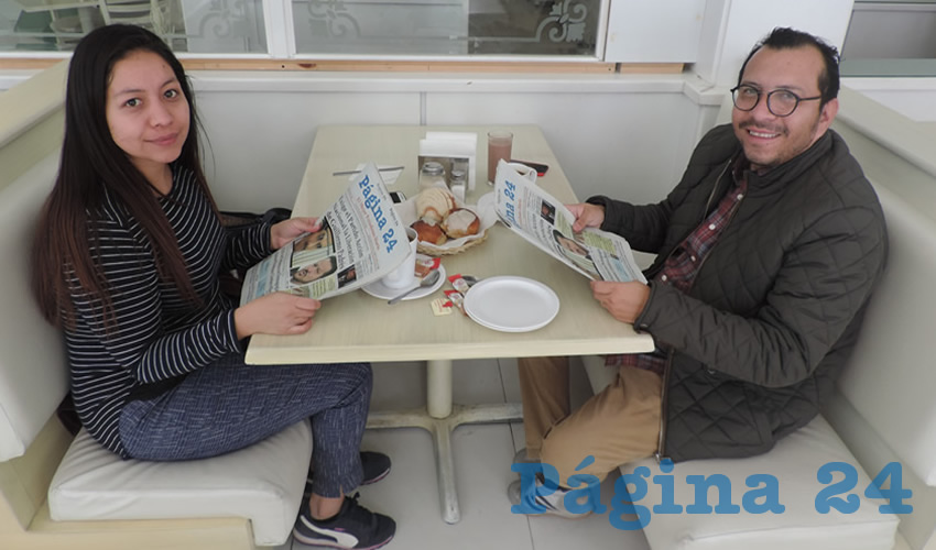 En el restaurante Del Centro, almorzaron Georgina G&oacute;mez C&oacute;rdoba y Eduardo de la Cruz Mart&iacute;nez
