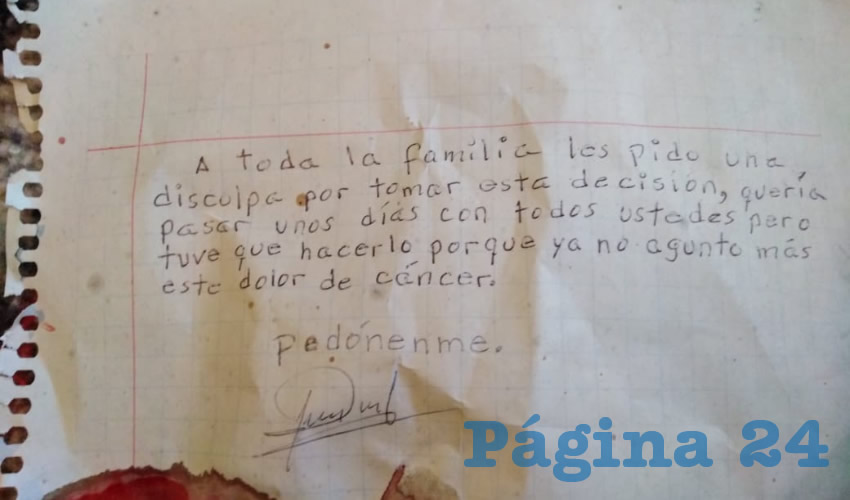 El recado p&oacute;stumo de Clemente Reyes Molina, de 65 a&ntilde;os de edad, quien sigue a&uacute;n con vida, internado en el Hospital Hidalgo