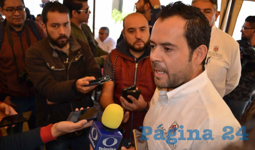 Ulises Mejía Haro, presidente municipal de Zacatecas, expuso que el ayuntamiento no ha incumplido absolutamente en nada (Foto Merari Martínez)