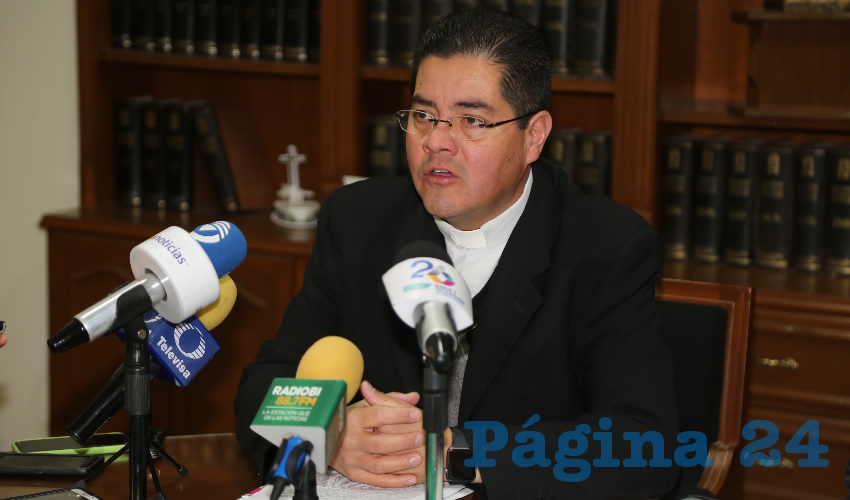 Carlos Alberto Alvarado Quezada, vocero de la Diócesis de Aguascalientes (Foto: Eddylberto Luévano Santillán)