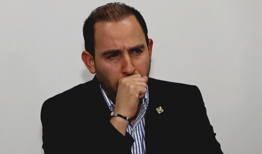 Puebla, Puebla.- Marko Cortés, dirigente nacional del PAN, sostuvo reunión con la Dirigencia Estatal (Foto: Mireya Novo/ Cuartoscuro)