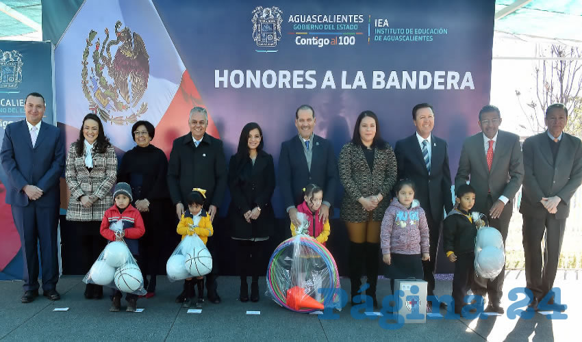 MOS encabezó la ceremonia de Honores a la Bandera con Educación Crecemos Juntos en el preescolar Jacinto López Pimentel