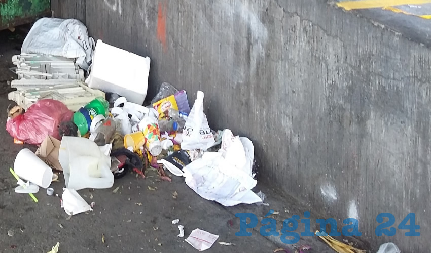 No importa que en los alrededores de la transitada zona se encuentre una Cruz Verde, una recaudadora municipal y un museo del niño; los residuos a lo largo de avenida 5 de Febrero son una constante del descuido/Fotos: Francisco Tapia