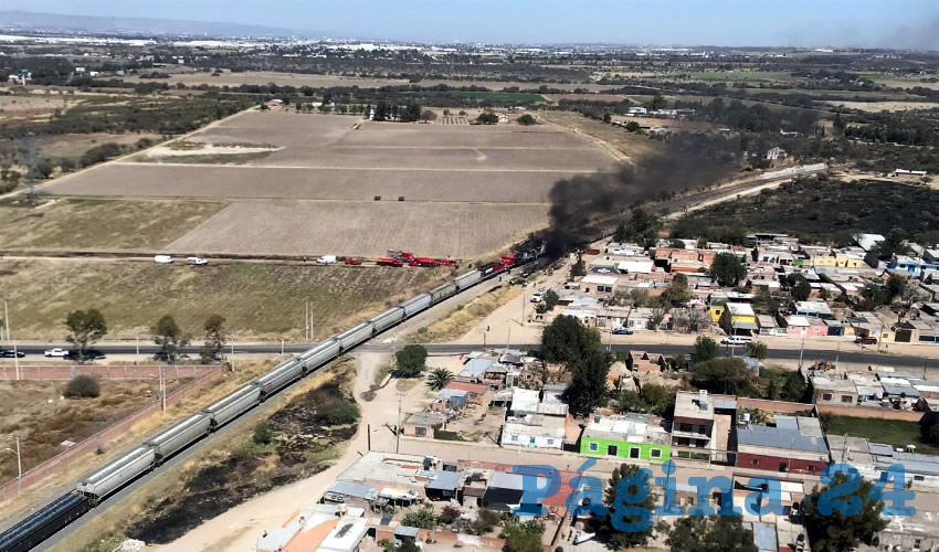 Toma aérea del percance, ocurrido al lado poniente de Cotorina