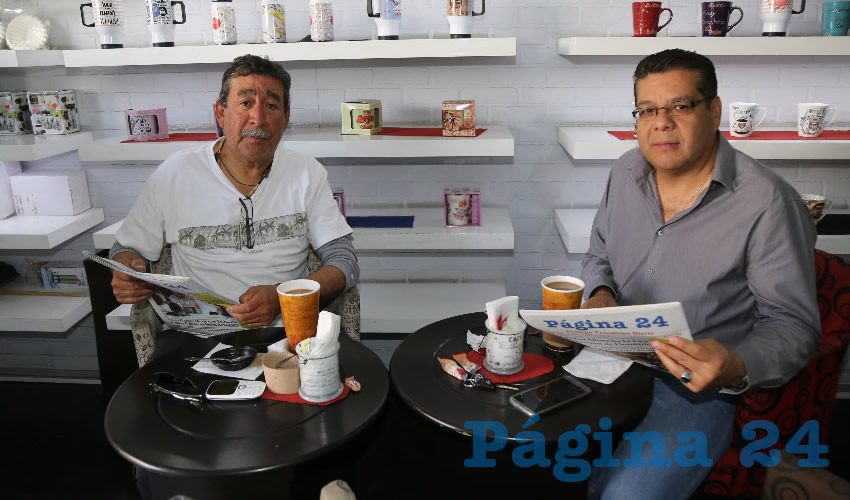 En Café San Marcos platicaron Miguel Ángel Chávez Rojas y Gabriel Palacios Montes