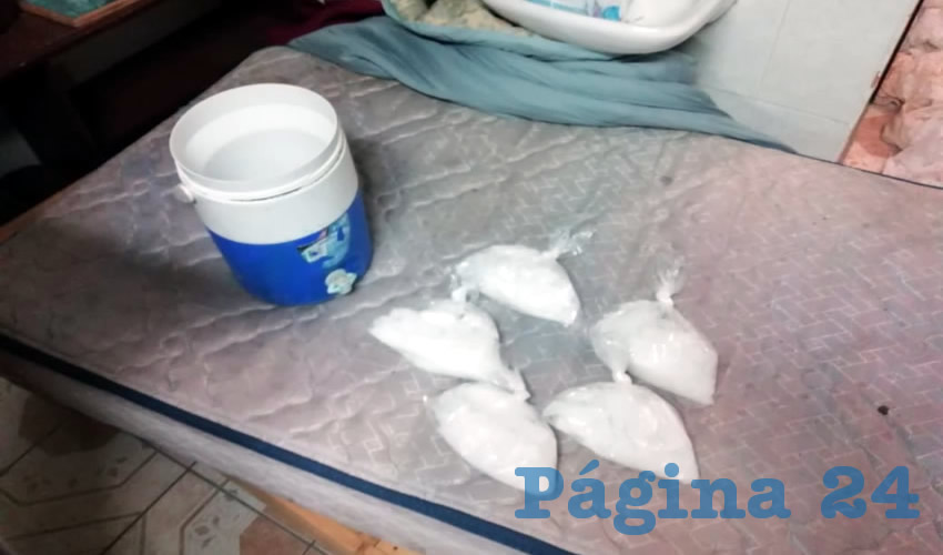 La droga que guardaba un narquillo en una hielera