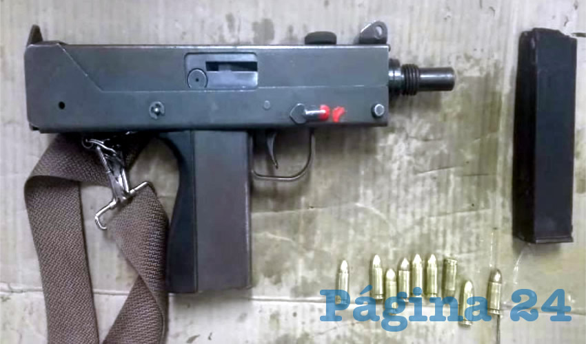 El arma y los cartuchos que portaba Manuel “N” “N”, de 44 años