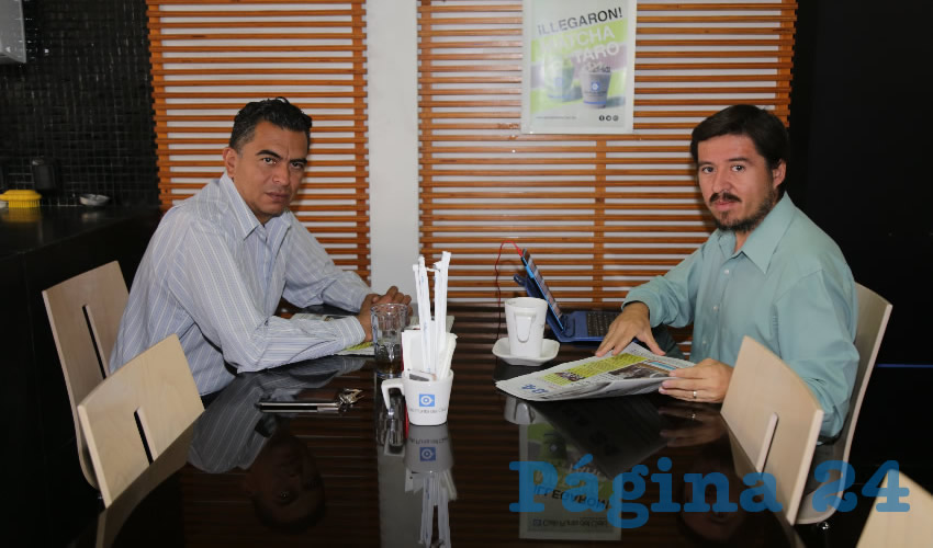 En Caf&eacute; Punta del Cielo se reunieron Miguel J. L&oacute;pez Ram&iacute;rez y Dar&iacute;o Zepeda Galv&aacute;n
