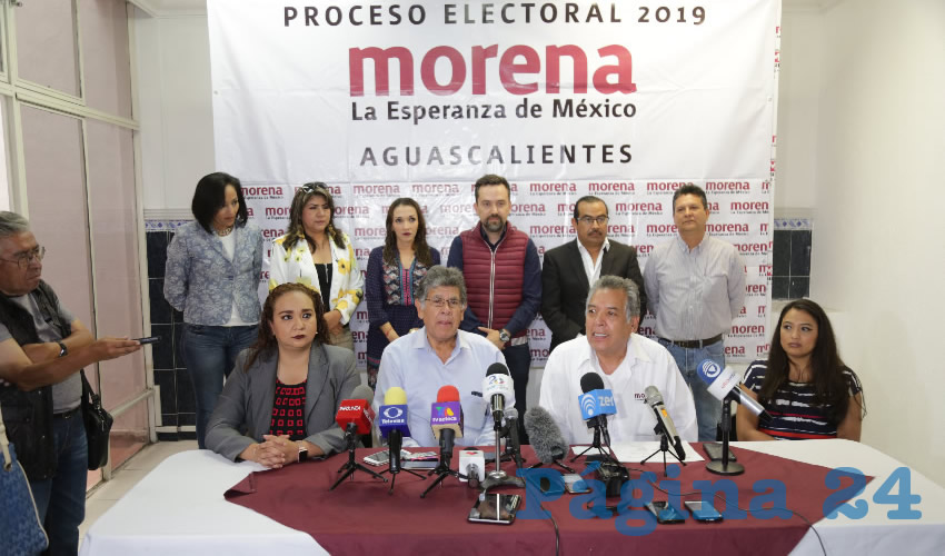 Rueda de prensa de Morena (Foto: Eddylberto Luévano Santillán)