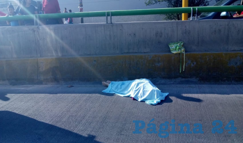 Lidia Ledesma Padilla, de 71 años de edad, murió de manera instantánea, quedando su cuerpo en la entrada al paso a desnivel de avenida Convención Norte y bulevar a Zacatecas