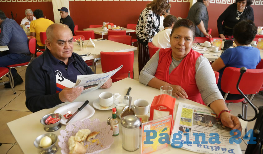 En el restaurante Mitla almorzaron Aarón Aldrete Macías y Guadalupe Rivera González