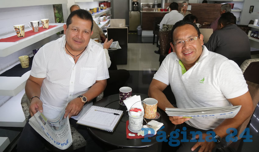 En Café San Marcos departieron Héctor Macías Díaz y Juan Carlos Martínez Moreno