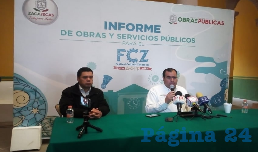 En conferencia de prensa el titular de la Secretaría de Obras Públicas, Jorge Luis Pedroza, informó que para el desarrollo del Festival Cultural Zacatecas 2019 asistirán al Instituto Zacatecano de Cultura (IZC) Ramón López Velarde en el desempeño de las actividades del programa cultural (Foto: Merari Martínez)