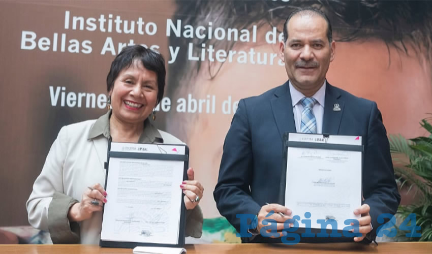 Martín Orozco Sandoval firmó dos convenios de colaboración con el Instituto Nacional de Bellas Artes
