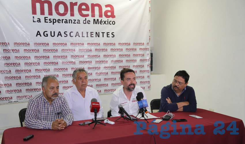 Rueda de prensa de Morena (Foto: Eddylberto Luévano Santillán)