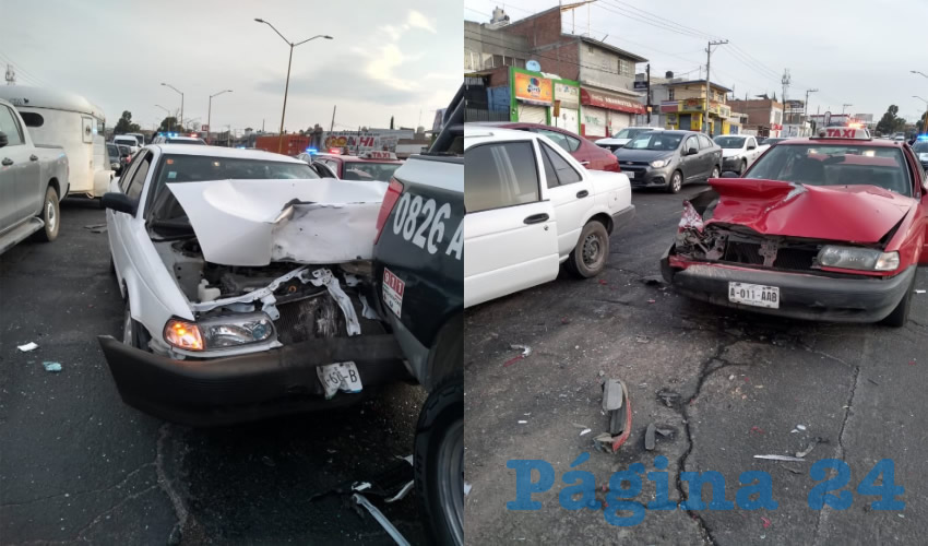 El auto de Ricardo se estampó contra el taxi y luego contra la patrulla