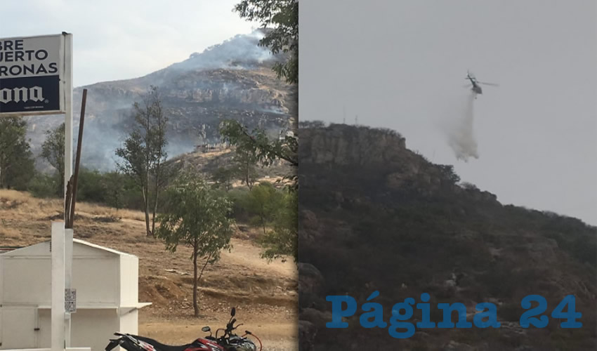Utilizando el helicóptero Águila 1, se extinguió el fuego con prontitud