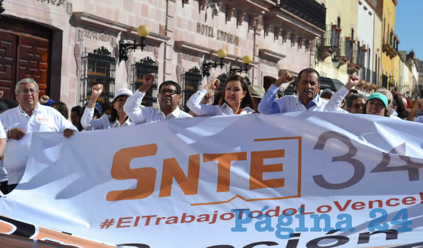 Soralla Bañuelos de la Torre, dirigente del Sindicato Nacional de Trabajadores de la Educación (SNTE) Sección 34 (Foto Merari Martínez)
