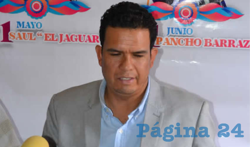 En conferencia de prensa, el alcalde de Calera de Víctor Rosales, Reynaldo Delgadillo Moreno (Foto: Merari Martínez)