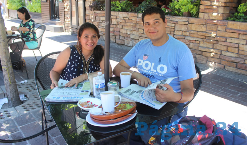 Dalia Salcedo y Alfredo Camacho desayunaron en el restaurante Las Antorchas