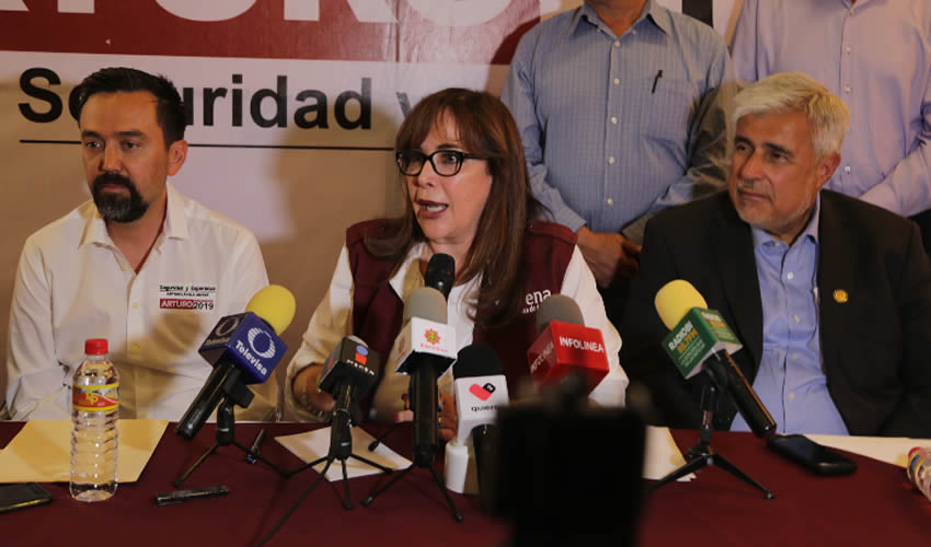 Rueda de prensa de Morena (Foto: Eddylberto Luévano Santillán)