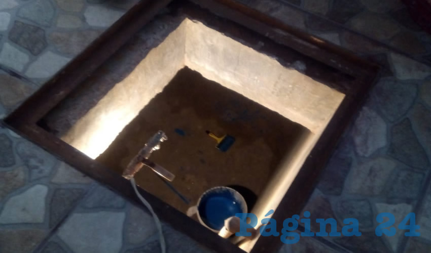 Este depósito de agua es el que pintaban los hermanos Alemán Morales, previo a sufrir los efectos de la sustancia