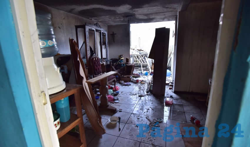 El interior de uno de los departamentos tras el accidente