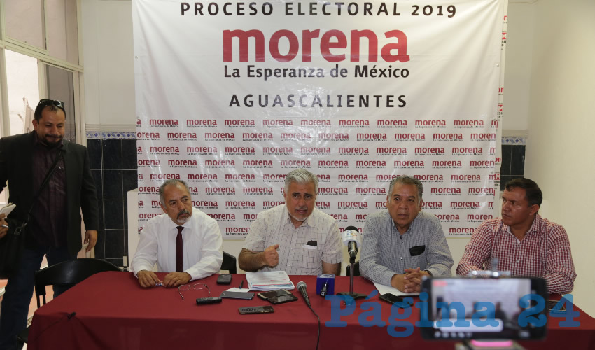Rueda de prensa de Morena (Foto: Eddylberto Luévano Santillán)