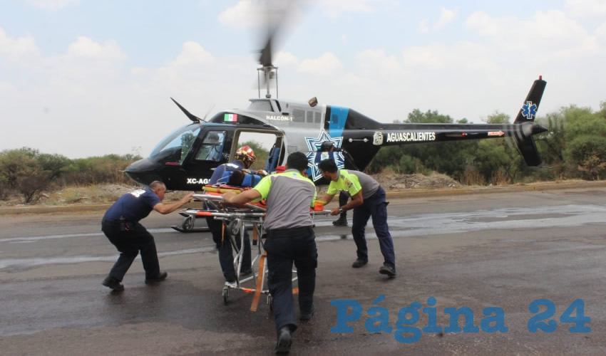 Por el estado grave del peque&ntilde;o, fue trasladado con prontitud en el helic&oacute;ptero Halc&oacute;n 1 