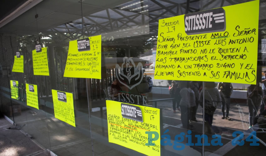 Consideran que en el Instituto de Seguridad y Servicios Social de los Trabajadores del Estado (ISSSTE) los ha despedido de manera injustificada porque les llega el oficio para que de un día para otro dejen de laborar (Foto Cortesía)