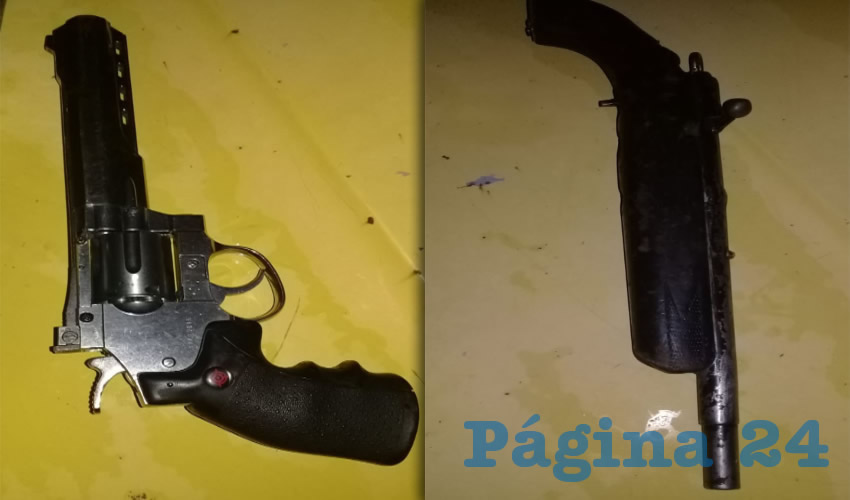 La pistola calibre .22 y la escopeta calibre .10