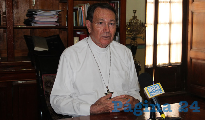 Sigifredo Noriega Barceló, obispo de la Diócesis de Zacatecas (Foto Rocío Castro Alvarado)