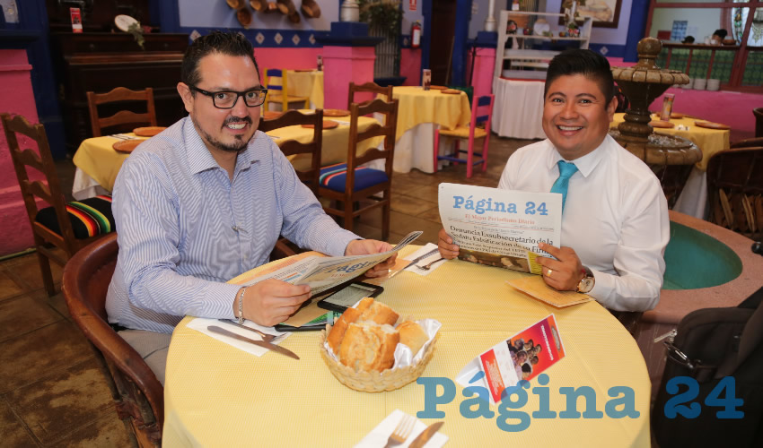 En La Saturnina almorzaron Jorge Luis Gómez Gómez y Pedro Antonio Reyes Florentino