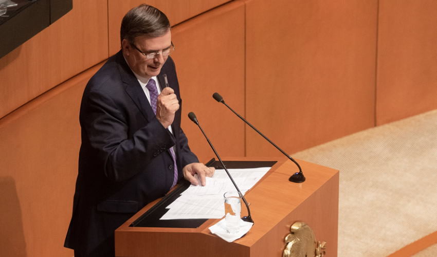 Ciudad de México.- El canciller Marcelo Ebrard y Graciela Márquez Colin, secretaria de Economía, acudieron a comparecer ante la Comisión Permanente del Congreso de la Unión, para explicar los acuerdos logrados en temas migratorios con Estados Unidos (Foto: Isaac Esquivel/Cuartoscuro)