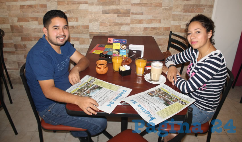 Julio Martínez Castro y Edna Vargas Rivera almorzaron en el restaurante La Madero