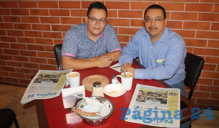 En el restaurante Las Antorchas desayunaron Luis Alfonso Flores Beltrán y su papá Luis Alfonso Flores Gutiérrez