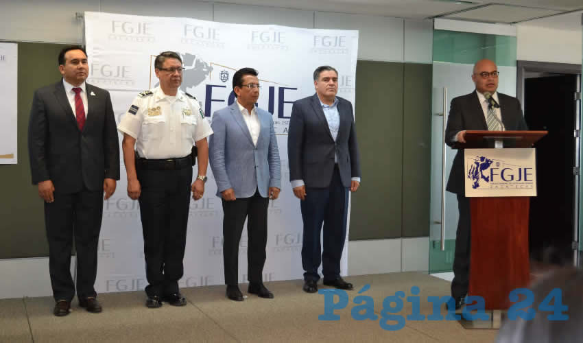 Francisco Murillo Ruiseco, titular de la Fiscalía General de Justicia del Estado (FGJE), informó las acciones emprendidas por el Grupo de Coordinación Local (GCL) con motivo de los avances en la investigación del feminicidio de la joven Nayeli Noemí, asesinada en la Unidad Académica de Derecho de la Benemérita Universidad Autónoma de Zacatecas (BUAZ) (Foto: Merari Martínez)