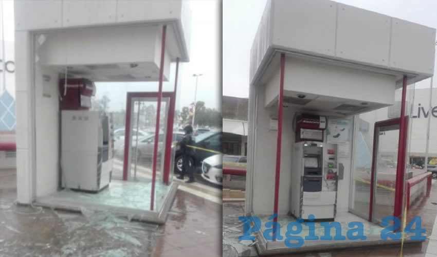 Daños a un cajero del banco Banorte, en el centro comercial Villasunción