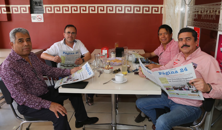 En el restaurante Mitla desayunaron Juan Martínez Monreal, Oziel López Reyes, Víctor Hugo Martínez Guerra y Alejandro León López