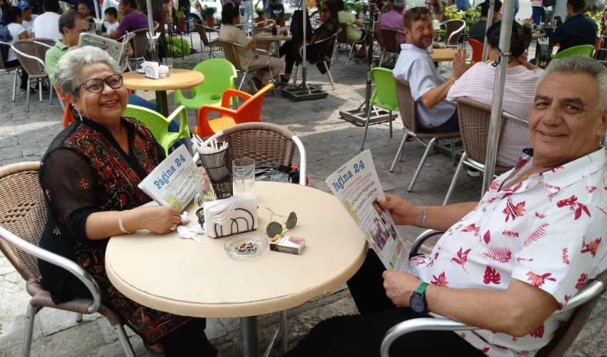M&oacute;nica Noriega y Fernando D&aacute;vila almorzaron en Caf&eacute; Catedral