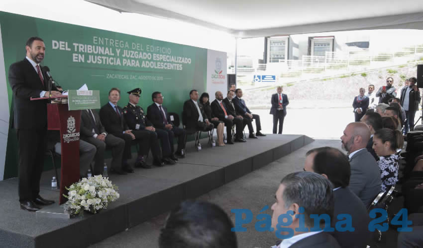 El Gobernador de Zacatecas dijo que con este hecho, la entidad se coloca a la vanguardia en México en cumplimiento del Sistema de Justicia para Adolescentes