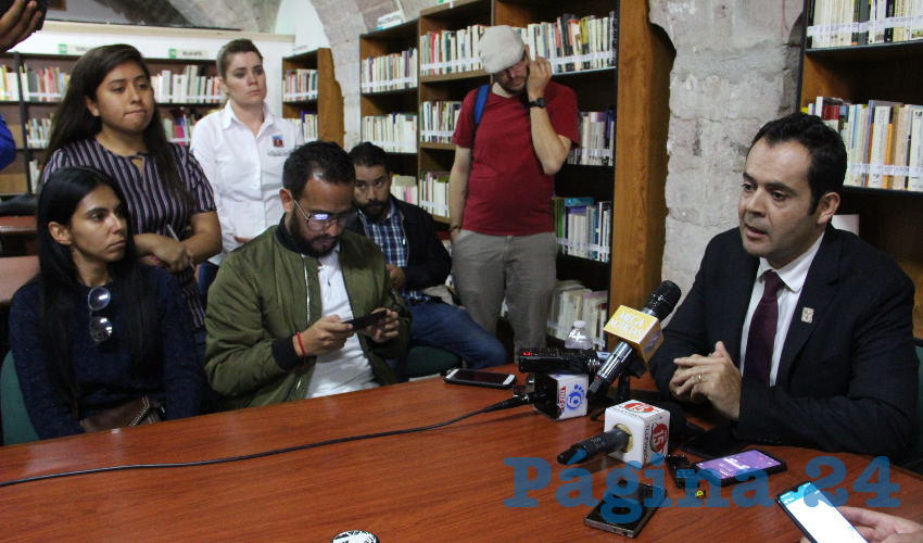 Ulises Mejía Haro, presidente municipal de Zacatecas, condenó este tipo de atentados que se han presentado en la capital (Foto Rocío Castro)